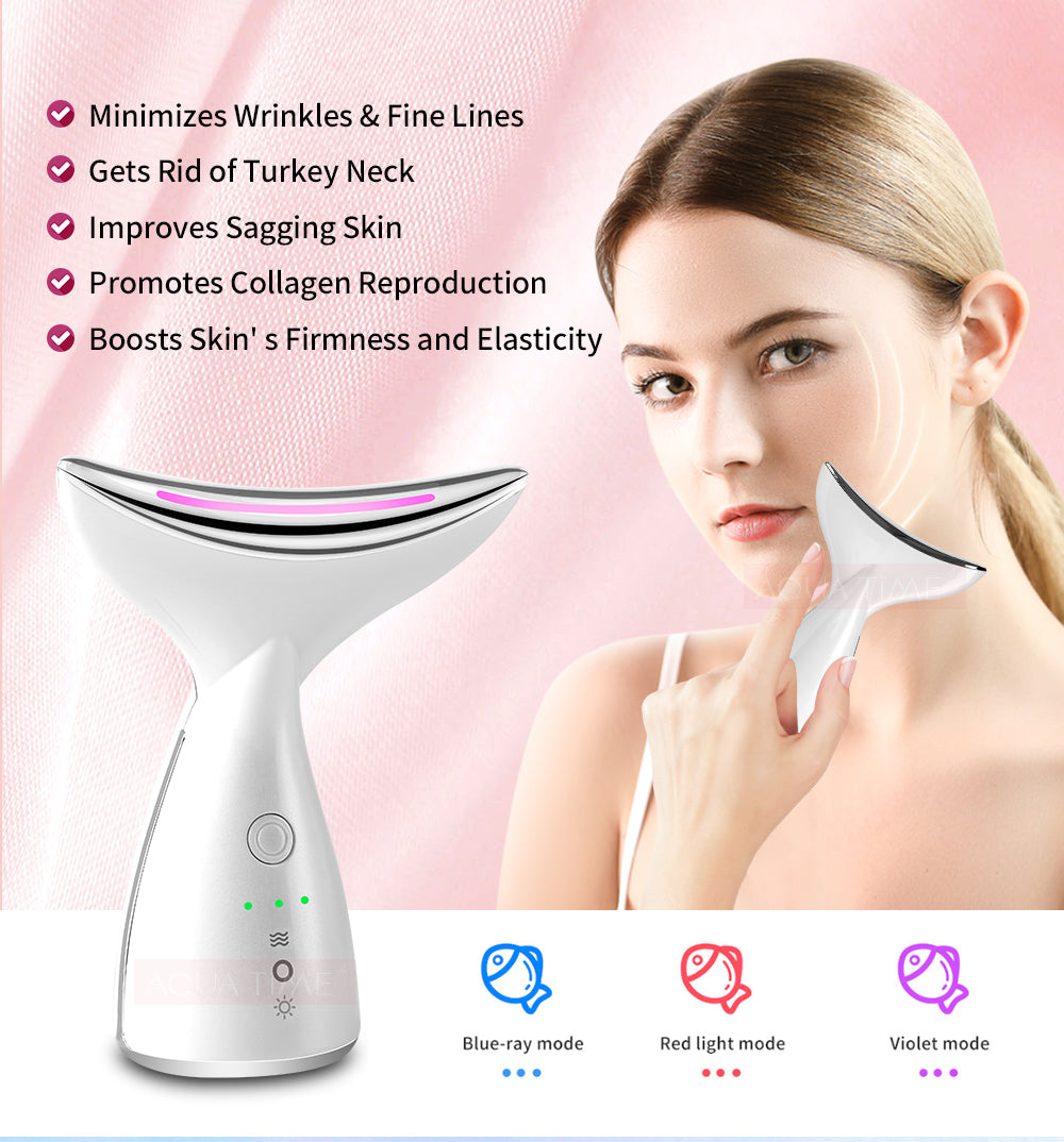 Neck Face Beauty Device Photon Therapy Skin Tighten Reduce Double Chin